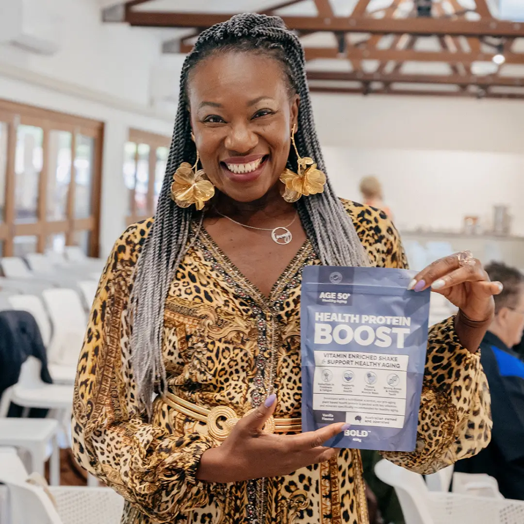 Customer at event with Health Protein Boost
